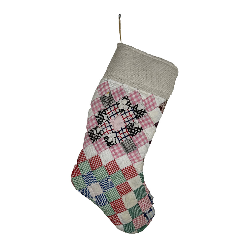 Sunny Slope Farm Christmas stocking patchwork style Holiday Decor Christmas